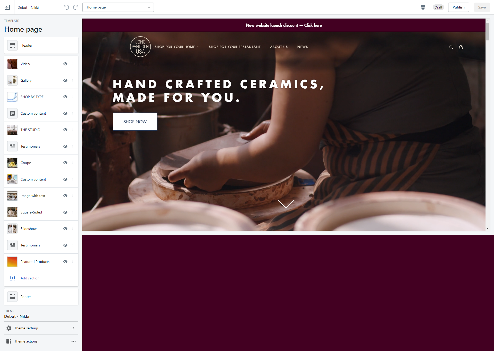Client Customization Screen